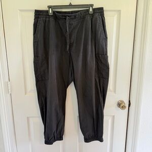 Old Navy Black Cargo Jogger Pants 2X Plus Drawstring Elastic Waist Casual Lounge